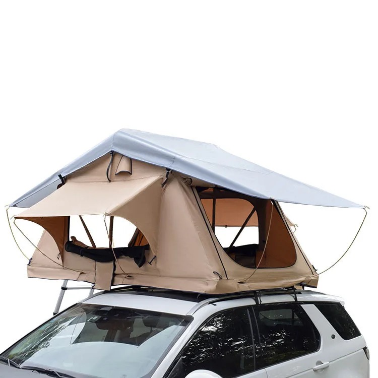 Automatic Open Eagle Shape Car Roof Tent for Self-Driving Tours Waterproof Canvas Fabric with Aluminum Pole